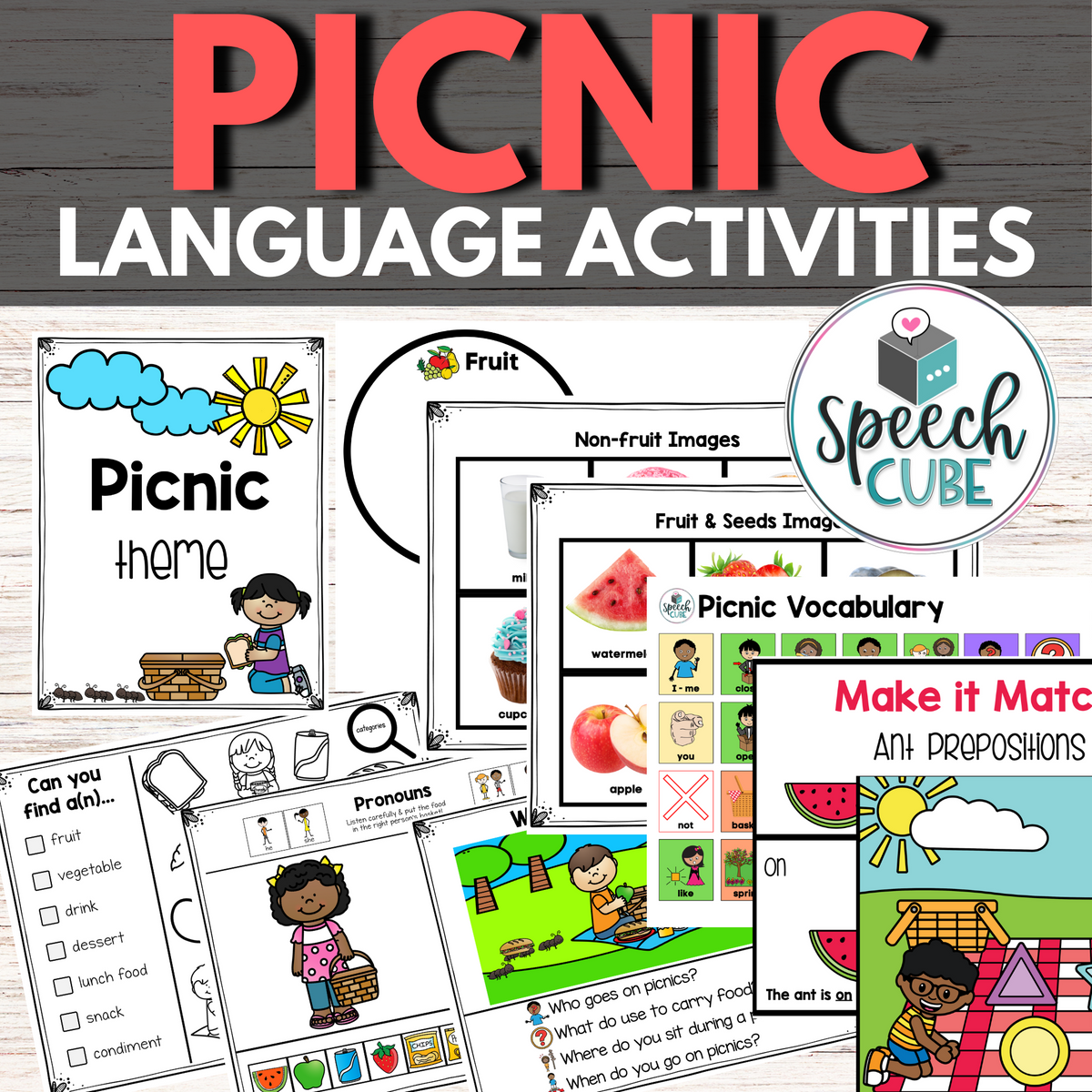 Picnic Language Activities Speech Cube