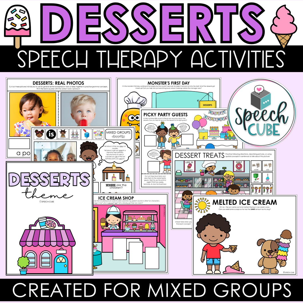 Desserts Speech Therapy Activities