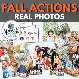 Fall Actions Photo Cards with WH-Question Prompts