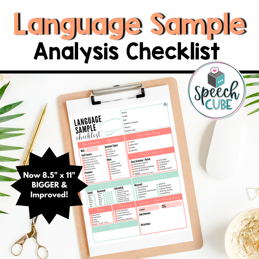 Language Sample Checklist – Speech Cube