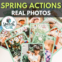 Load image into Gallery viewer, Spring Actions Photo Cards with WH-Question Prompts

