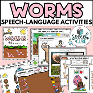 Worms Themed Speech Therapy Activities